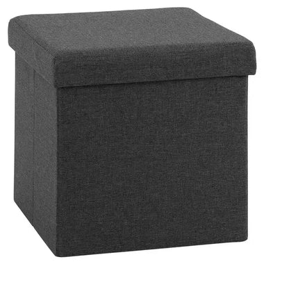 Seville Classics Cushioned Modern Gray Fabric Storage Ottoman
