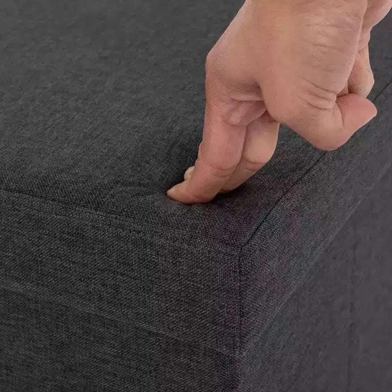 Pouffe de rangement en tissu gris moderne matelassé Seville Classics