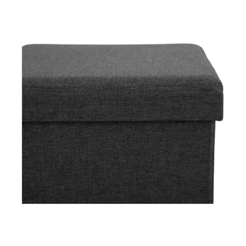 Pouffe de rangement en tissu gris moderne matelassé Seville Classics