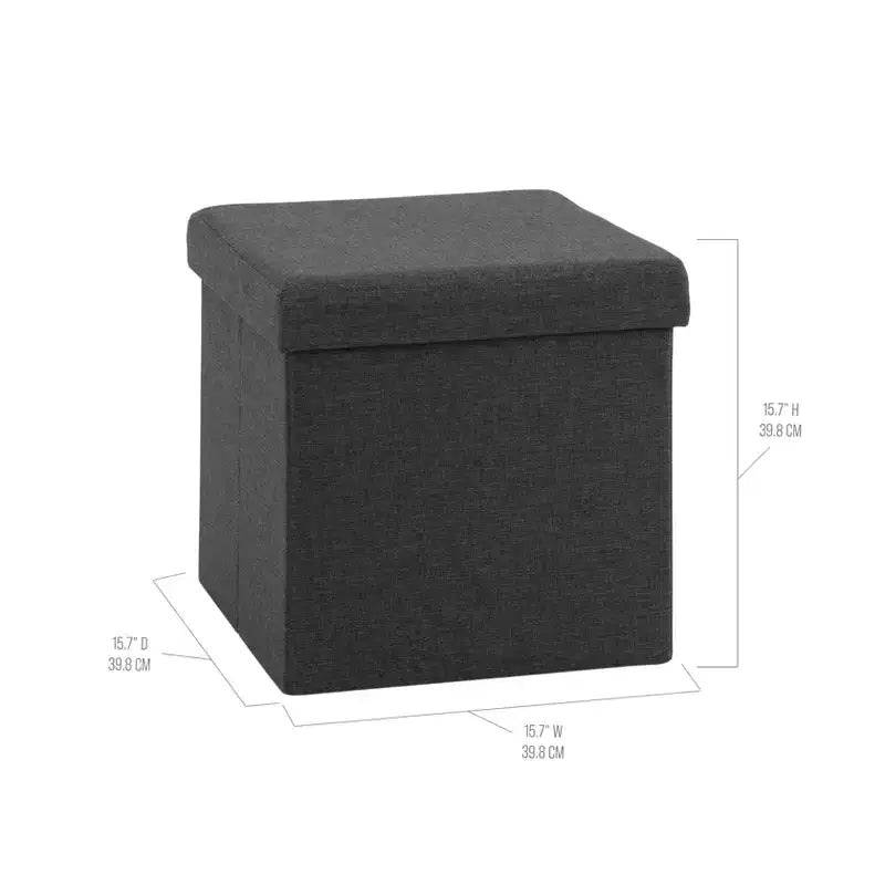 Pouffe de rangement en tissu gris moderne matelassé Seville Classics