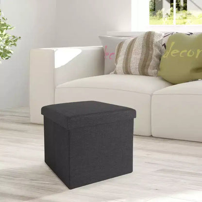 Pouffe de rangement en tissu gris moderne matelassé Seville Classics