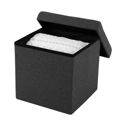 Pouffe de rangement en tissu gris moderne matelassé Seville Classics