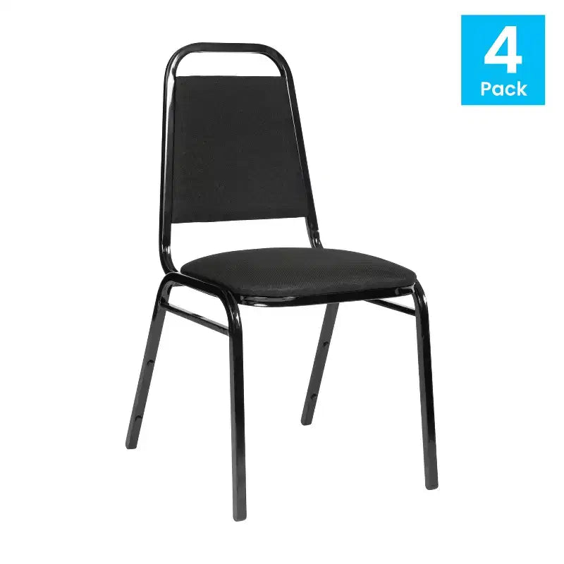 Lot de 4 chaises de banquet empilables à dossier trapézoïdal de la série HERCULES de Flash Furniture