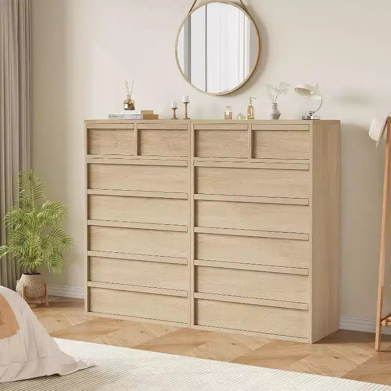 Commode Acekool 5/7 tiroirs en bois, meuble de rangement spacieux, chambre moderne, salon, entrée