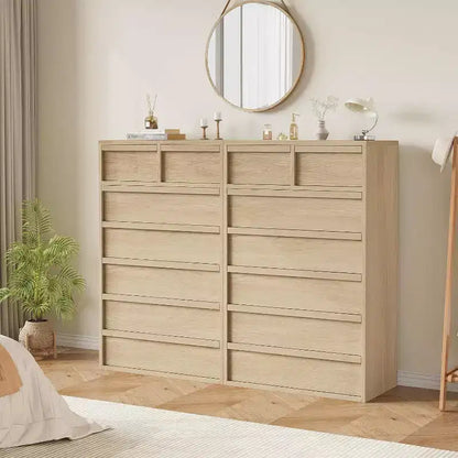 Commode Acekool 5/7 tiroirs en bois, meuble de rangement spacieux, chambre moderne, salon, entrée