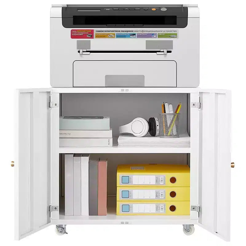 Meuble d'imprimante en métal avec rangement, armoire de classement mobile, table roulante pour imprimante pour dossiers de format Lettre/Légal/A4, support d'imprimante sur roulettes