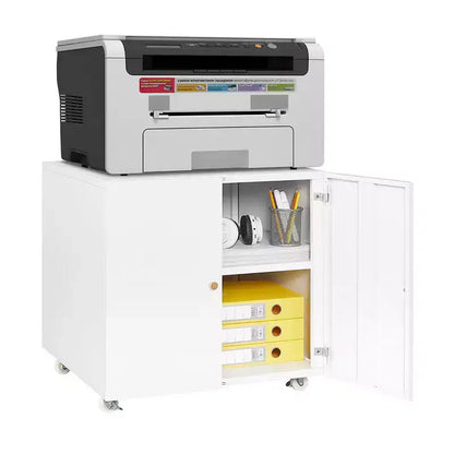 Meuble d'imprimante en métal avec rangement, armoire de classement mobile, table roulante pour imprimante pour dossiers de format Lettre/Légal/A4, support d'imprimante sur roulettes