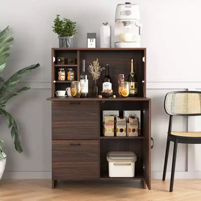 Meuble de rangement Okak avec 1 porte et 2 tiroirs, bureau pliant, armoire pour la maison, le bureau, la cuisine, le dortoir, les petits espaces