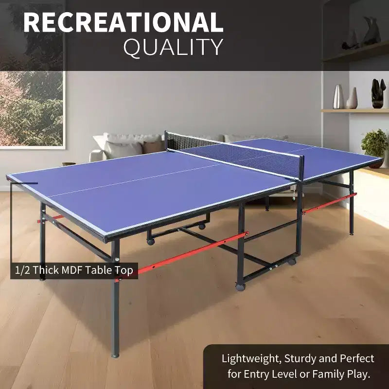 Tables de tennis de table portables professionnelles d'extérieur, table de ping-pong pliable avec filet, 2 raquettes et 3 balles, mode lecture individuelle