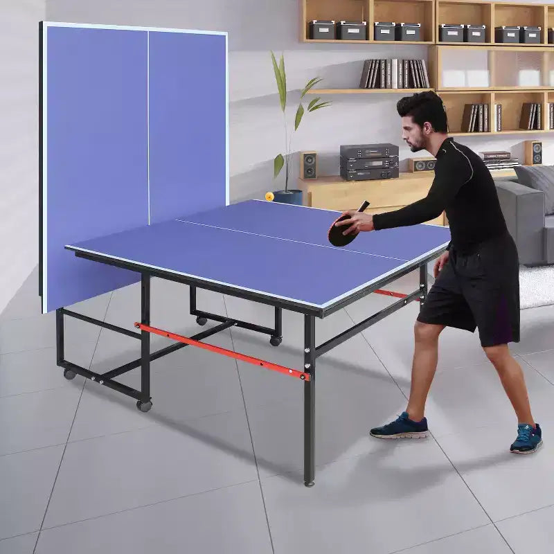 Tables de tennis de table portables professionnelles d'extérieur, table de ping-pong pliable avec filet, 2 raquettes et 3 balles, mode lecture individuelle