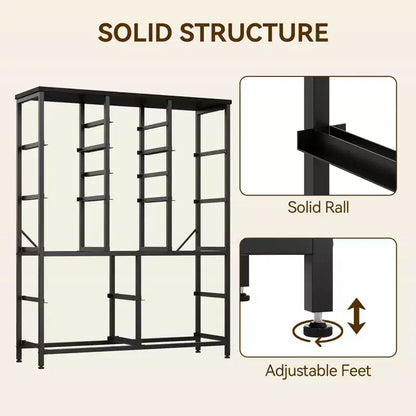 Commode à 15 tiroirs pour chambre à coucher, commode haute et commodes, commode de rangement en tissu peu encombrante pour placard, couloir, salon, grise