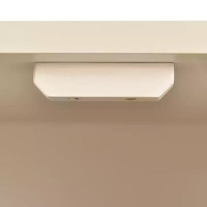 Buffet 4 portes Hostack avec portes à motif convexe et 2 poignées argentées pour salon, amande