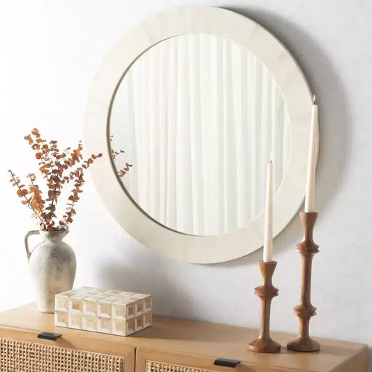 Miroir Sabi - 29.2 x 29.2 - MRR1501 - Ivoire antique/Faux os - Safavieh