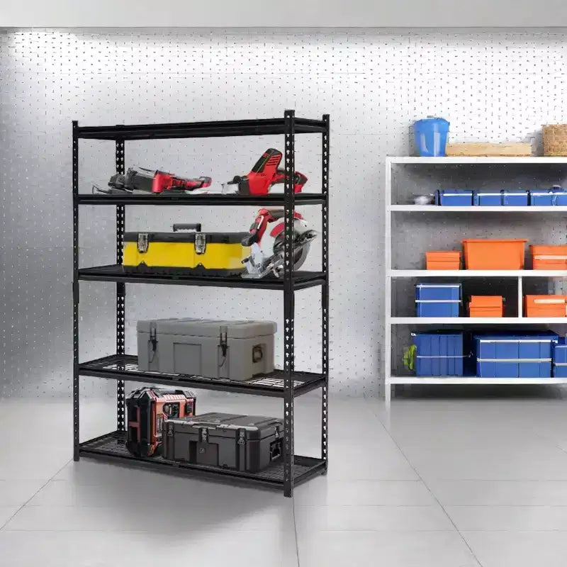 Étagères de rangement de garage TROPOW, étagères utilitaires à 5 niveaux, étagère de rangement de garage en métal réglable, étagère utilitaire industrielle pour sous-sol et entrepôt