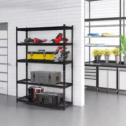 Étagères de rangement de garage TROPOW, étagères utilitaires à 5 niveaux, étagère de rangement de garage en métal réglable, étagère utilitaire industrielle pour sous-sol et entrepôt