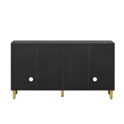 Luxystar Buffet de cuisine avec rangement, étagères réglables et 4 portes bicolores, gris clair et gris foncé