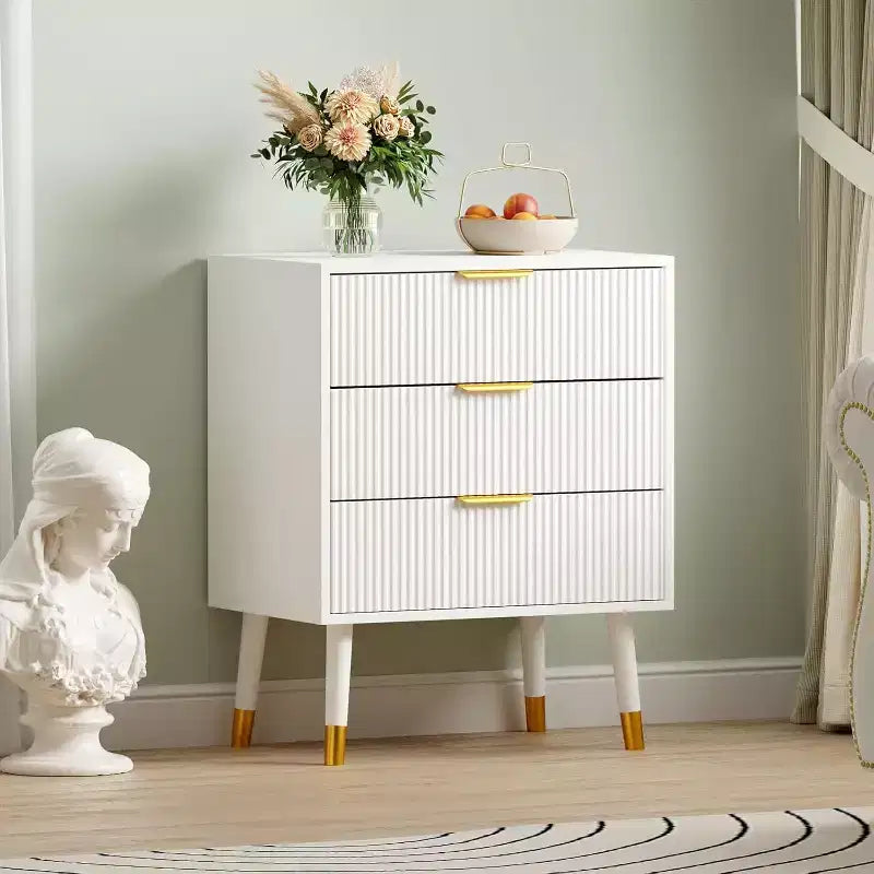 Commode à 3 tiroirs, Commode moderne pour placard, Commode de rangement en bois pour chambre, salon ou couloir