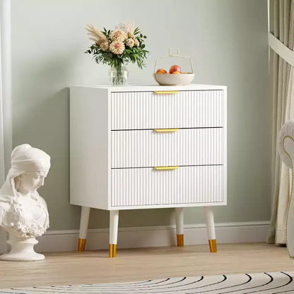 Commode à 3 tiroirs, Commode moderne pour placard, Commode de rangement en bois pour chambre, salon ou couloir