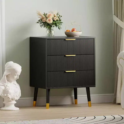 Commode à 3 tiroirs, Commode moderne pour placard, Commode de rangement en bois pour chambre, salon ou couloir