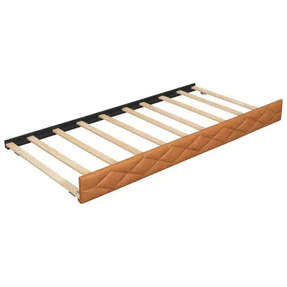 Lit de repos rembourré Whisen Full XL avec lit gigogne, canapé-lit, lit d'appoint avec cadre en bois de pin massif, cuir PU, accoudoirs capitonnés