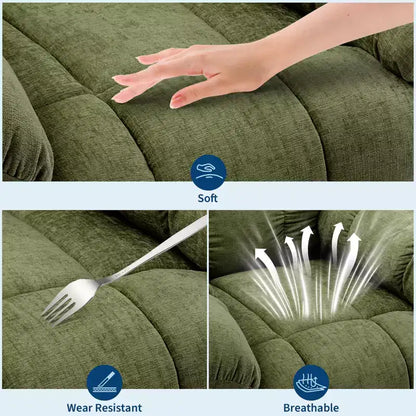 Fauteuil de massage inclinable et chauffant – Fauteuil à bascule pivotant à 360°, canapé simple surdimensionné avec vibration, port USB et poches de rangement pour salon/chambre