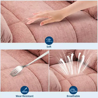 Fauteuil de massage inclinable et chauffant – Fauteuil à bascule pivotant à 360°, canapé simple surdimensionné avec vibration, port USB et poches de rangement pour salon/chambre