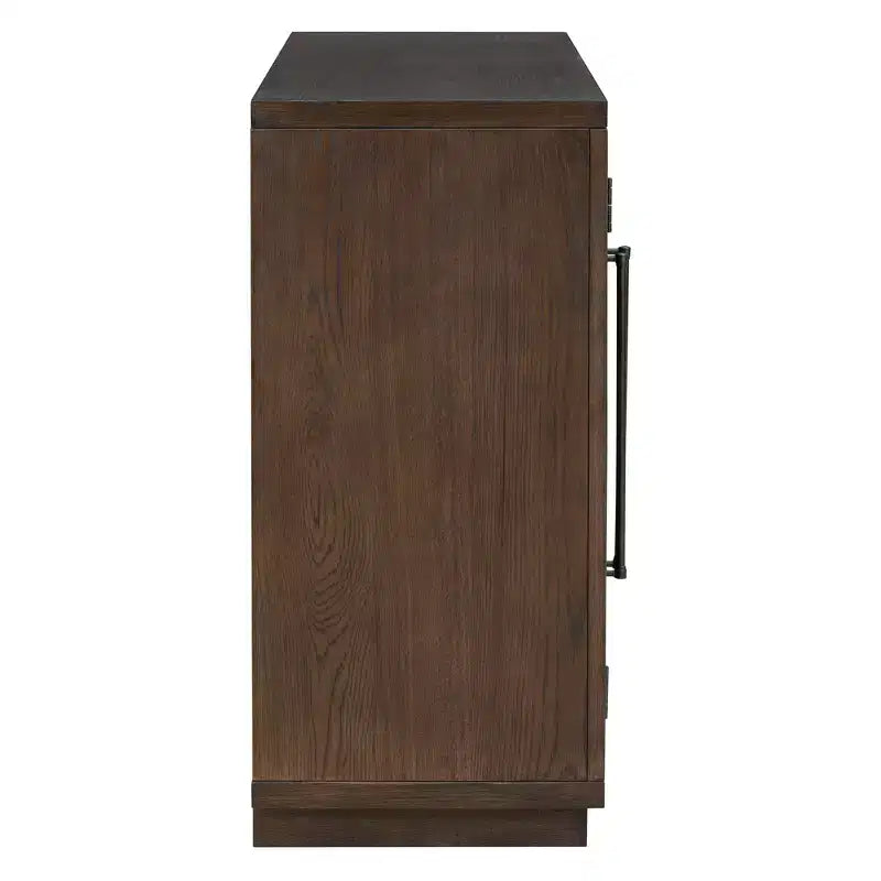 Bahut buffet à 4 portes Luxystar avec grand espace de rangement, portes vitrées et étagères réglables pour salle à manger et salon, expresso