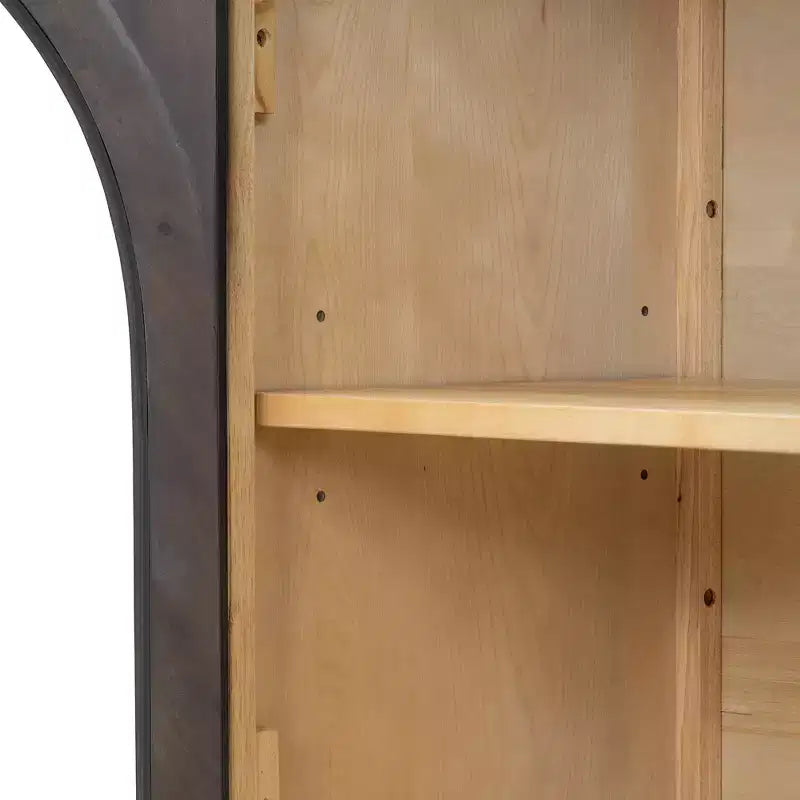 Bahut buffet à 4 portes Luxystar avec grand espace de rangement, portes vitrées et étagères réglables pour salle à manger et salon, expresso