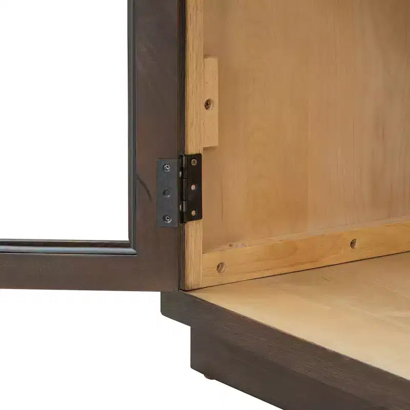 Bahut buffet à 4 portes Luxystar avec grand espace de rangement, portes vitrées et étagères réglables pour salle à manger et salon, expresso