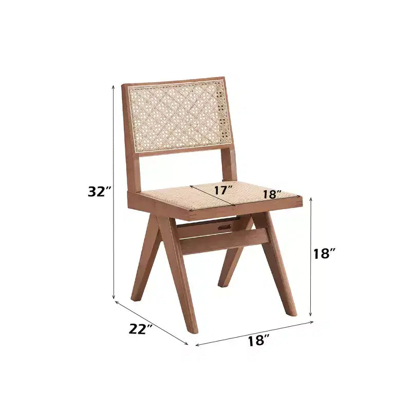 Ensemble de salle à manger GDFStudio Stilwell moderne 6 pièces en bois et rotin rembourré