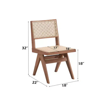 Ensemble de salle à manger GDFStudio Stilwell moderne 6 pièces en bois et rotin rembourré