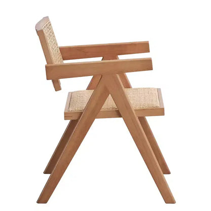 Ensemble de salle à manger GDFStudio Stilwell moderne 6 pièces en bois et rotin rembourré