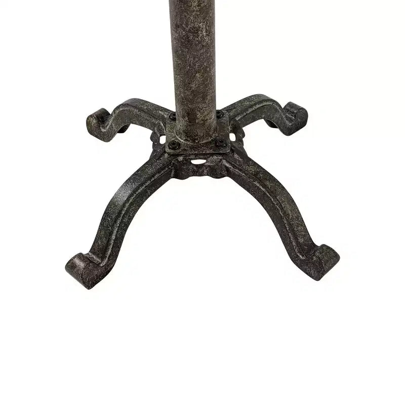 HomeRoots Table d'appoint ronde à piédestal réglable en hauteur en bois massif et métal naturel et noir 22