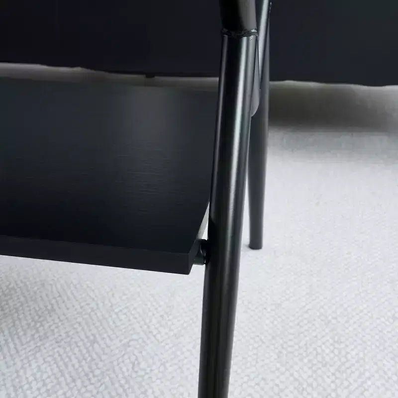 Table basse moderne GDFStudio Sardis avec plateau en verre trempé et étagère en bois