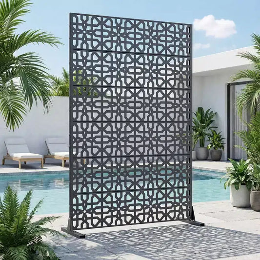 MAYEERTY 72x47 Écran de confidentialité extérieur gris, en 6 panneaux pliants, pour jardin et terrasse