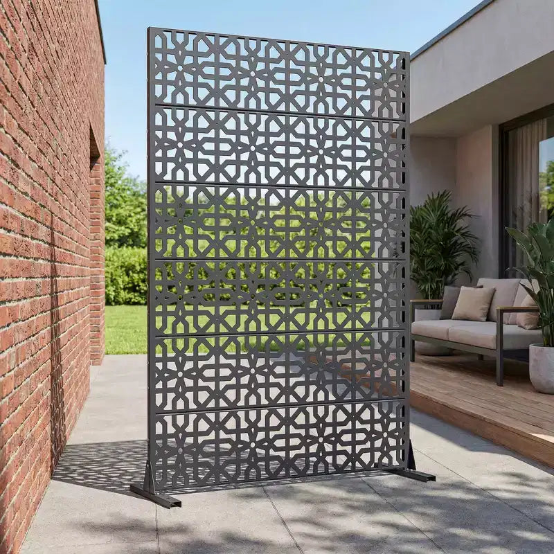 MAYEERTY 72x47 Écran de confidentialité extérieur gris, en 6 panneaux pliants, pour jardin et terrasse