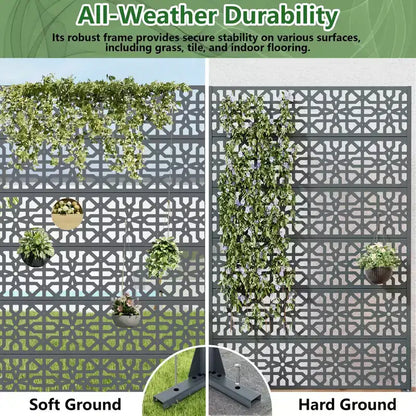 MAYEERTY 72x47 Écran de confidentialité extérieur gris, en 6 panneaux pliants, pour jardin et terrasse