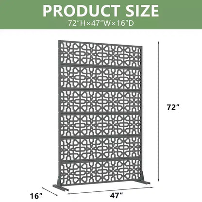 MAYEERTY 72x47 Écran de confidentialité extérieur gris, en 6 panneaux pliants, pour jardin et terrasse
