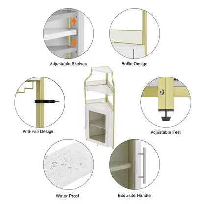 Meuble d'angle de bar avec bande LED, porte-verres, étagère réglable, meuble de bar à liqueurs à 5 niveaux pour la maison, vitrine d'angle pour petit espace