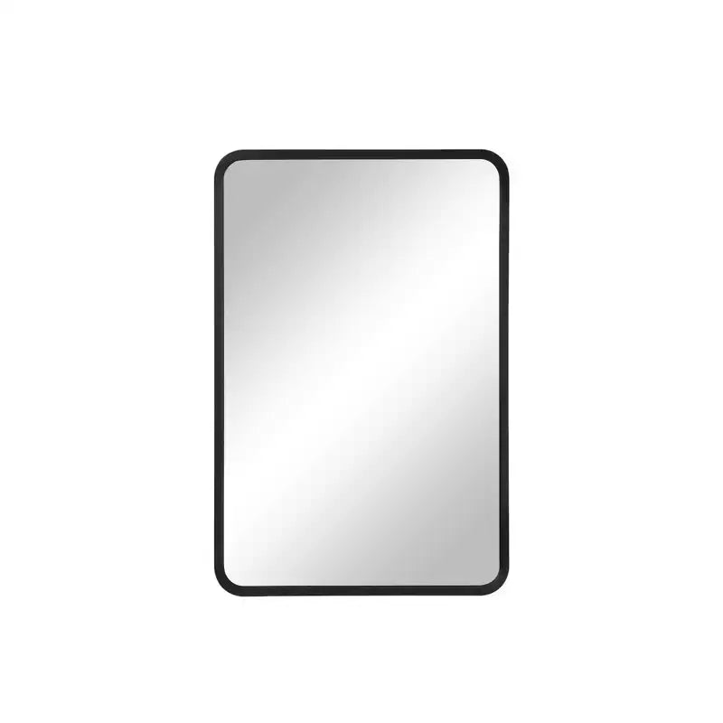 MAYEERTY Armoire de toilette rectangulaire moderne 61 x 41 cm, miroir mural encadré de métal avec rangement, noir