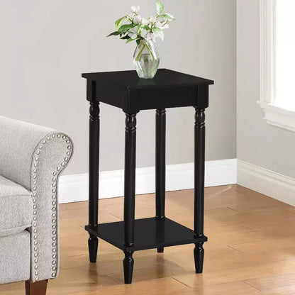 HomeStock 28 po H Table d'appoint rectangulaire en bois, de couleur noire - 1 pièce