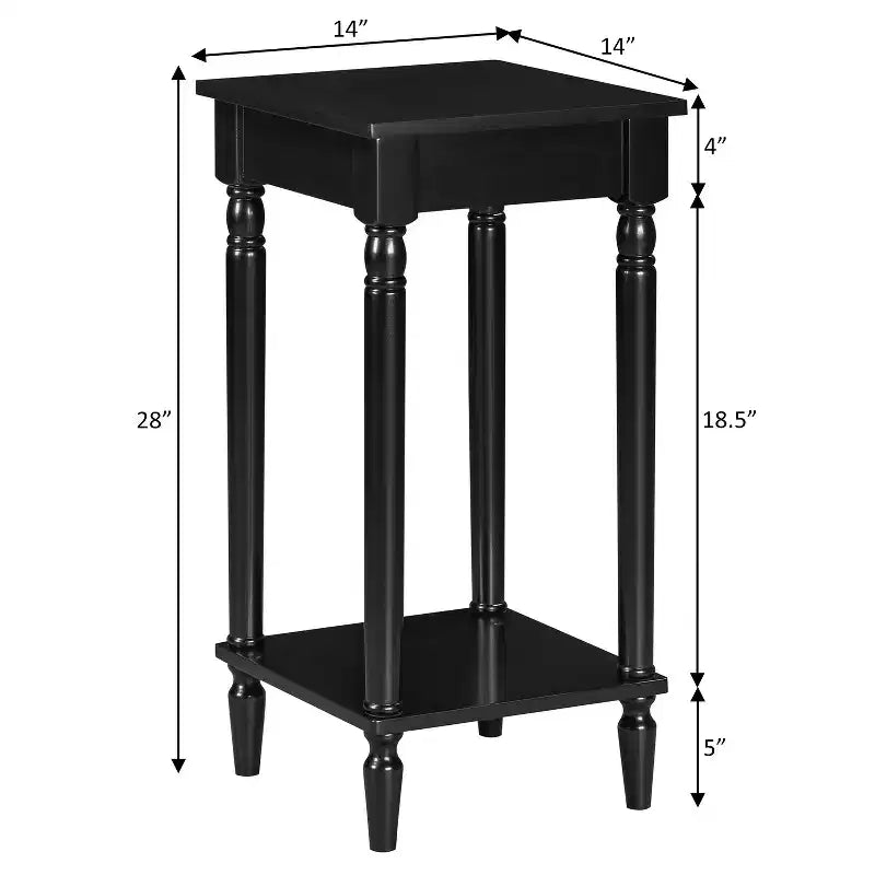 HomeStock 28 po H Table d'appoint rectangulaire en bois, de couleur noire - 1 pièce