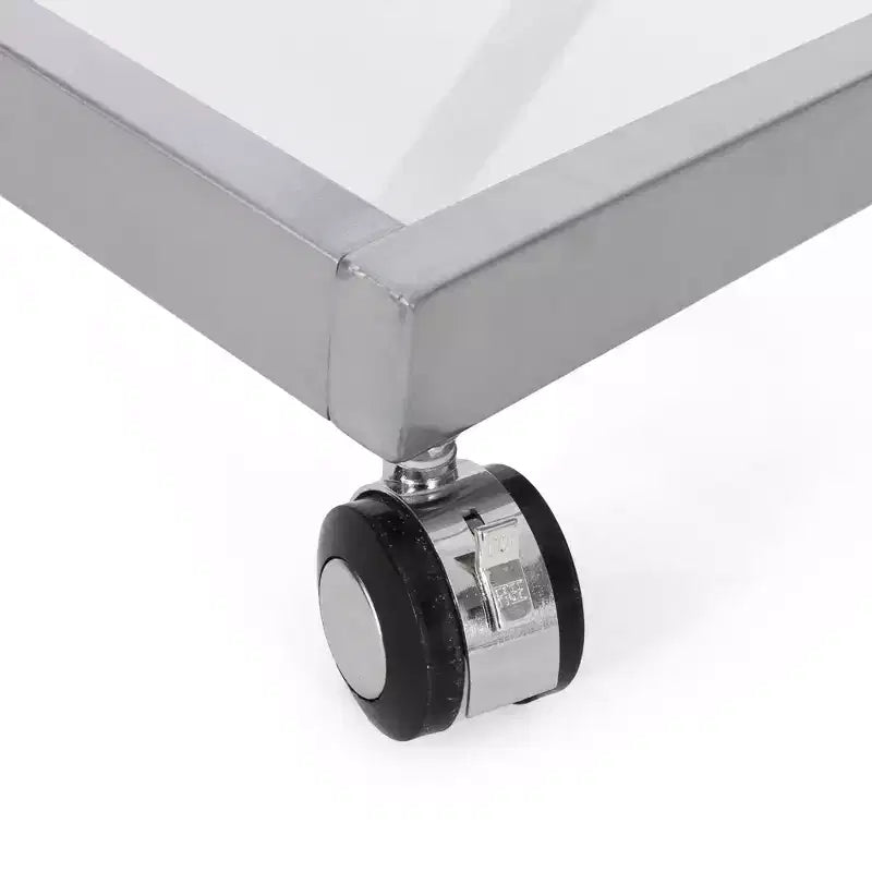 NAYSAYE Chariot de Bar Étagères en Verre Modernes avec Cadre en Fer Durable et Roulettes pour Salon, Argent, 36,5*18,75*34