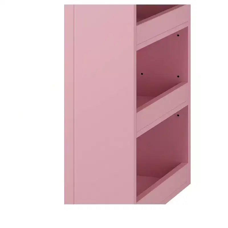 Coiffeuse rose avec grand miroir éclairé 11 lumières Table de maquillage avec 4 tiroirs et 3 étagères de rangement