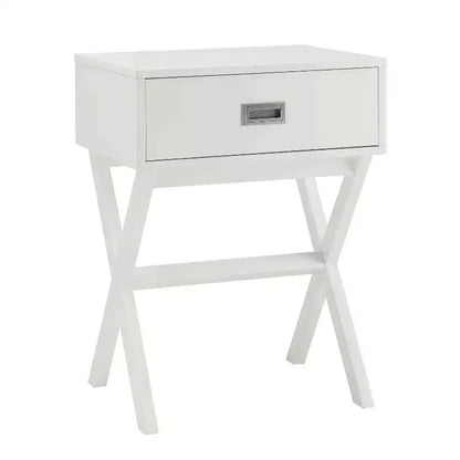 HomeStock Belmont – Table d'appoint avec grand tiroir de rangement et surface supérieure lisse, table d'appoint de rangement moderne pour les essentiels dissimulés du salon
