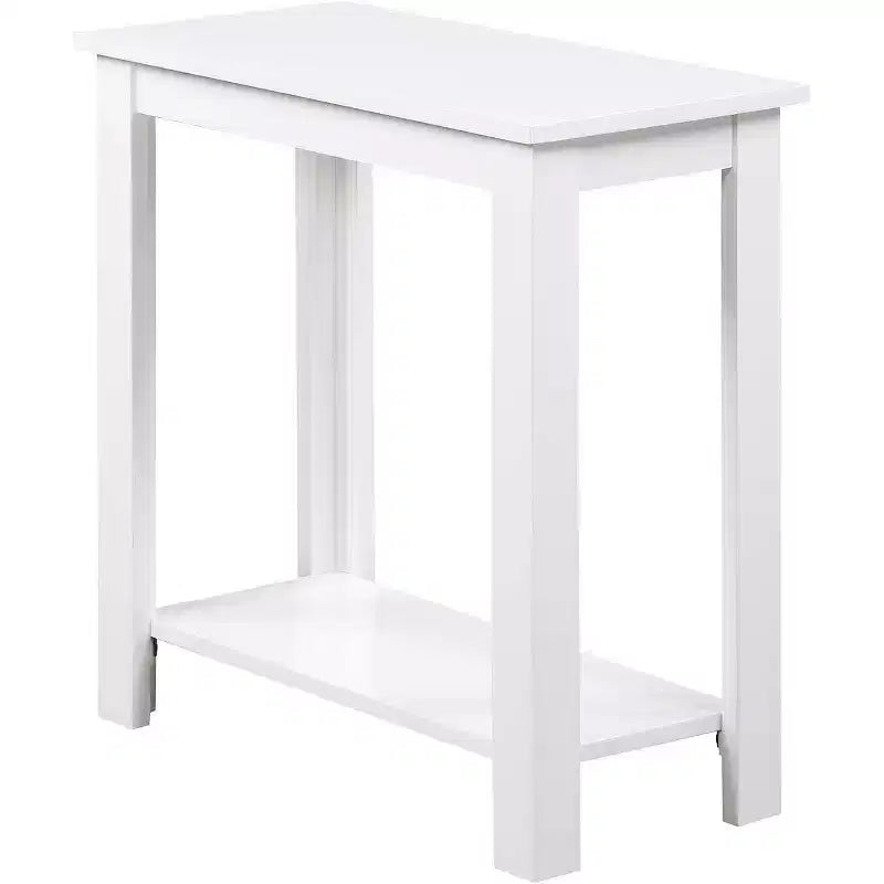 Table d'appoint compacte HomeStock Belmont avec finition grain de bois et étagère inférieure pour un rangement et un affichage pratiques