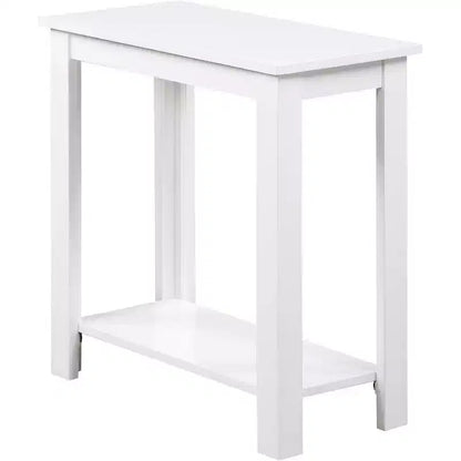 Table d'appoint compacte HomeStock Belmont avec finition grain de bois et étagère inférieure pour un rangement et un affichage pratiques