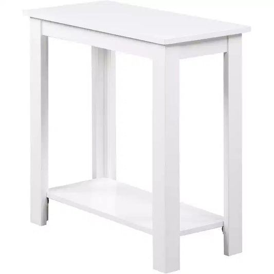 Table d'appoint compacte HomeStock Belmont avec finition grain de bois et étagère inférieure pour un rangement et un affichage pratiques