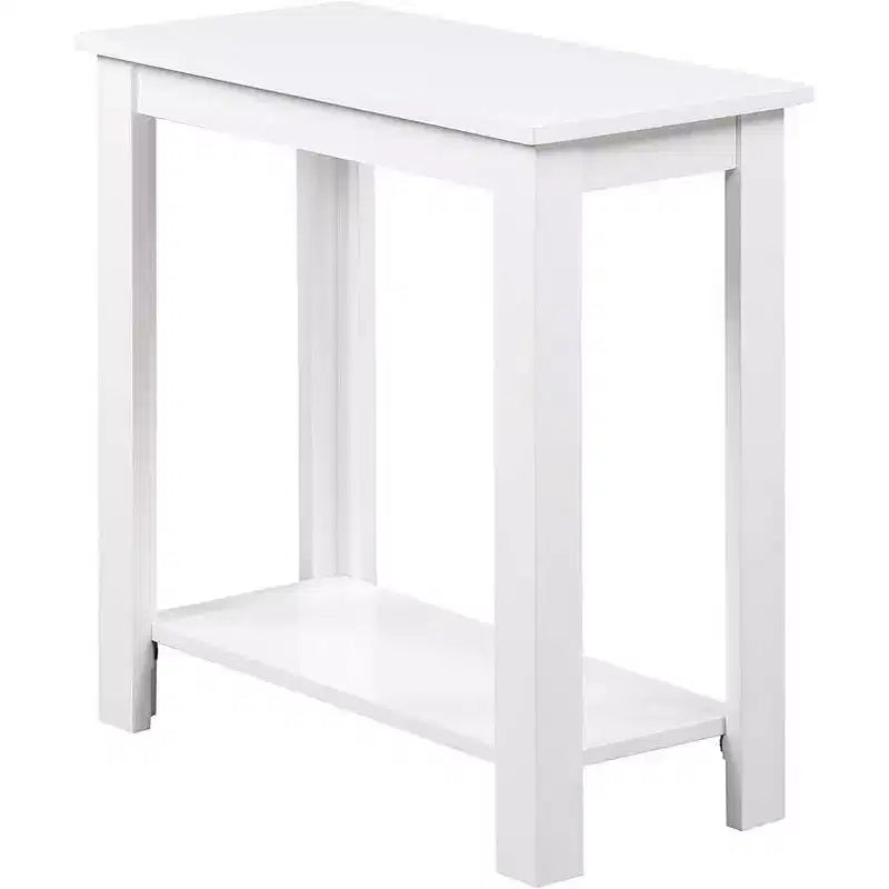 Table d'appoint compacte HomeStock Belmont avec finition grain de bois et étagère inférieure pour un rangement et un affichage pratiques