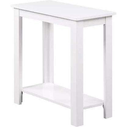 Table d'appoint compacte HomeStock Belmont avec finition grain de bois et étagère inférieure pour un rangement et un affichage pratiques